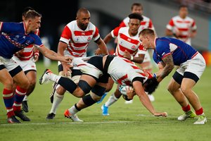 Pasaulio regbio čempionatas prasidėjo gražia japonų pergale prieš rusus