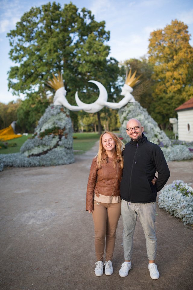 Skulptorius Martynas Gaubas su drauge Jelena. <br>L.Beržinytės-Gulbinienės nuotr.