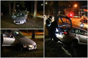 Naktinės gaudynės Vilniuje: apgadinti automobiliai, bėgliai pakibo ant kalvos