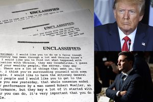 Paviešinti D. Trumpo ir V. Zelenskio pokalbių įrašai sukėlė audrą, kalba apie „mafijos šantažą“