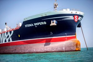 Irano paleistas tanklaivis „Stena Impero“ pasiekė tarptautinius vandenis