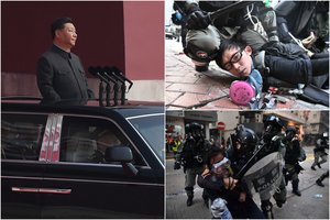 Kinijai švenčiant, Honkonge įtampa pasiekė aukščiausią tašką: panaudotos kovinės kulkos