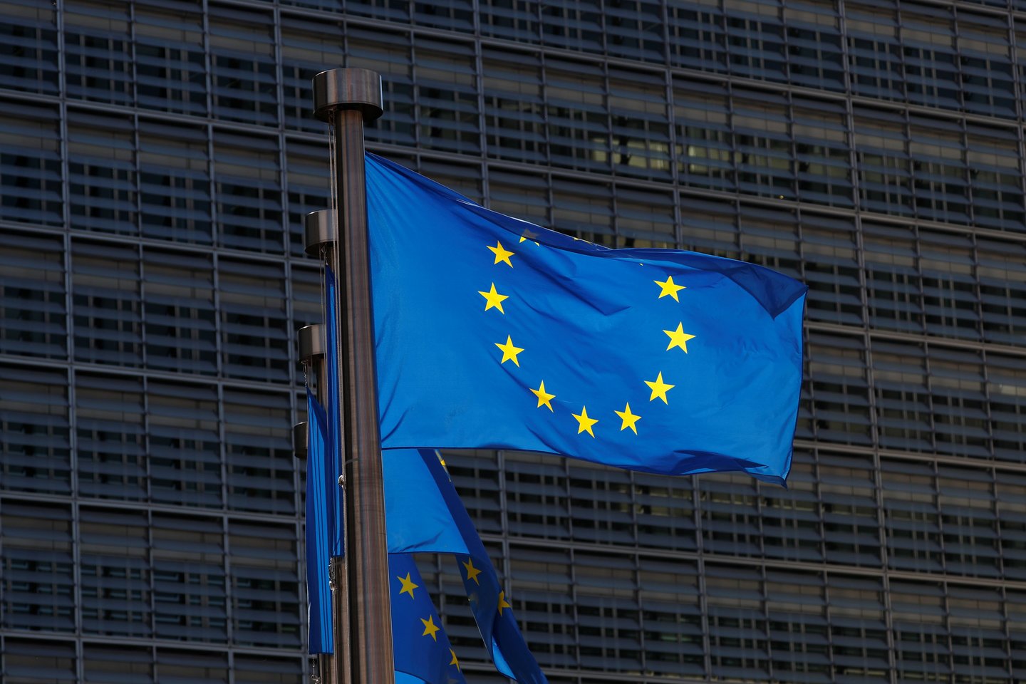 Trumpas protestas priešais Europos Komisijos pastatą įvyko trečiadienį maždaug vidurdienį.