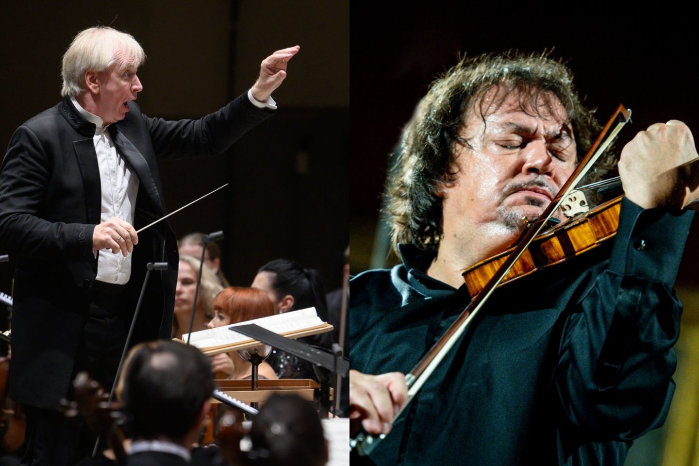 Filharmonijos sezoną atidarė S.Krylovas (dešinėje), o G.Rinkevičiaus diriguojamas LVSO – oratorijos premjera.<br>V.Skaraičio ir D.Matvejevo nuotr.
