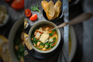 Greitai ir paprastai paruošiama itališka pupelių sriuba