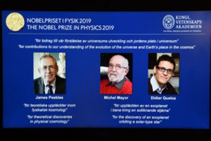 Paskelbti 2019 metų Nobelio fizikos premijos laimėtojai