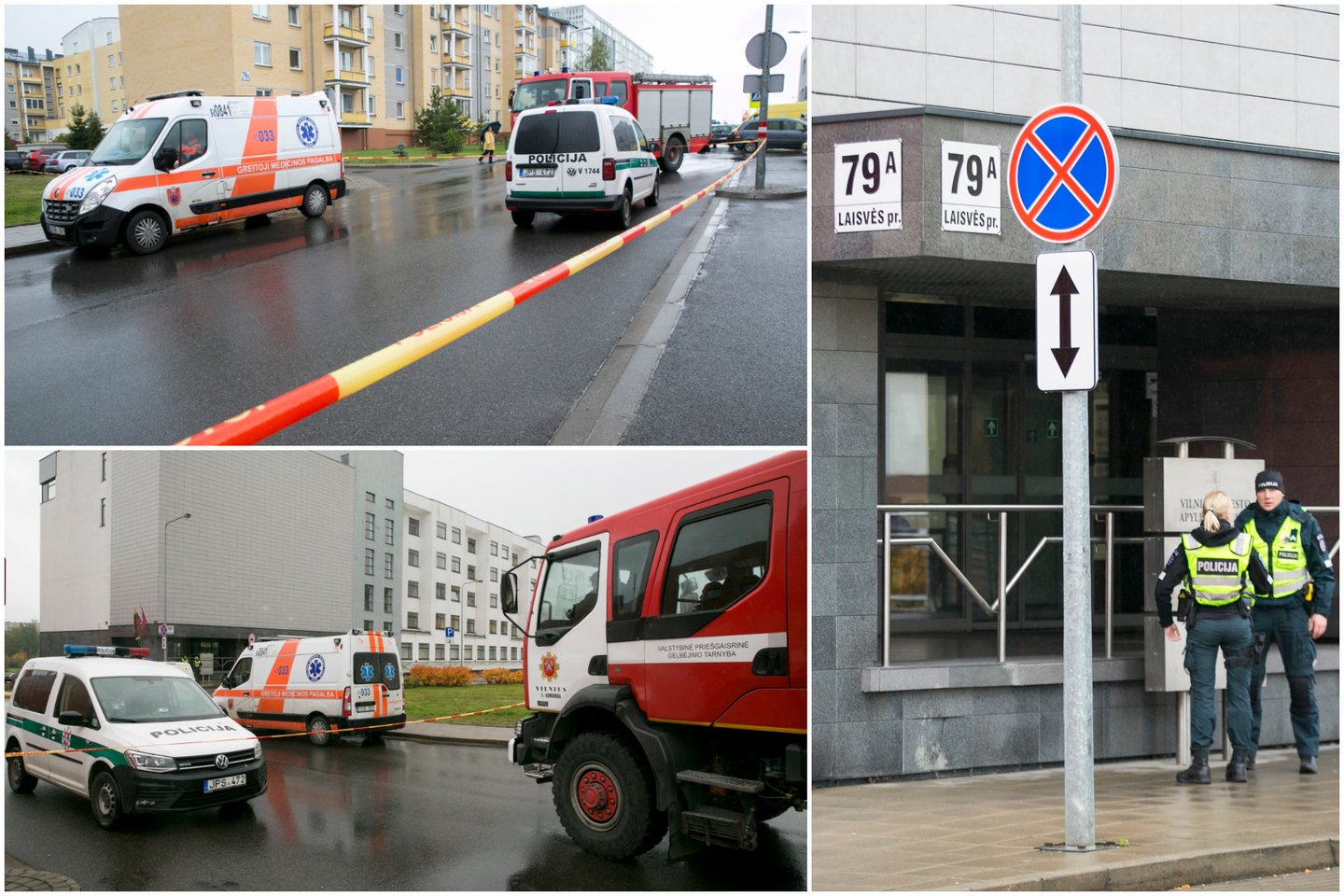 Evakuojami žmonės iš Vilniaus miesto apylinkės teismo: vyras pranešė užminavęs pastatą.<br>Lrytas.lt koliažas
