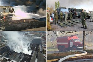 Trečią parą gesinamas gaisras Alytuje: įmonės vadovas nesirodo, siūloma evakuoti rajono gyventojus