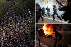 Barselonoje po 500 tūkst. separatistų mitingo intensyvėjo smurtas