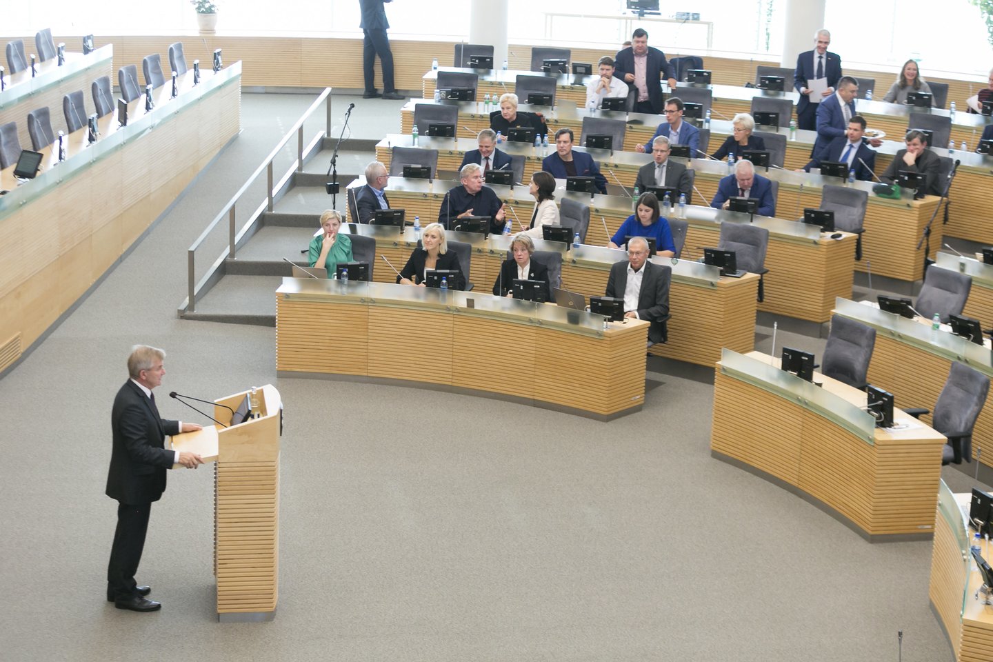 Po slapto balsavimo Seime V.Pranckietis išsaugojo Seimo pirmininko postą.<br>T.Bauro nuotr.