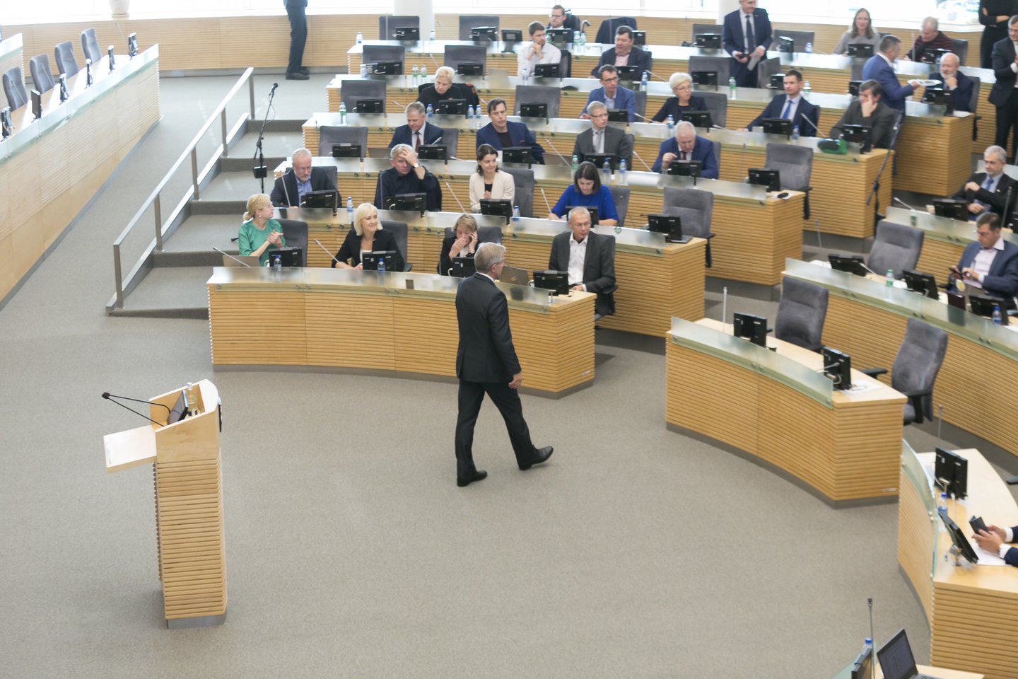 Po slapto balsavimo Seime V.Pranckietis išsaugojo Seimo pirmininko postą.<br>T.Bauro nuotr.