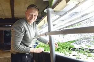 Mokslininkas Vilniaus daugiabučio rūsyje įkurdino įspūdingą daržą