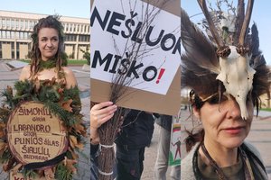 Į gatves sostinės centre išėjo protestuotojai, reikalauja nutraukti miškų naikinimą