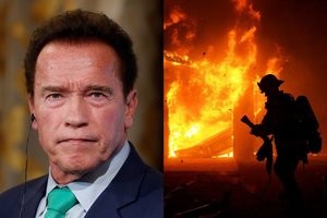 Dėl siaučiančių gaisrų A. Schwarzeneggeris buvo priverstas palikti namus: tą ragina daryti ir kitus