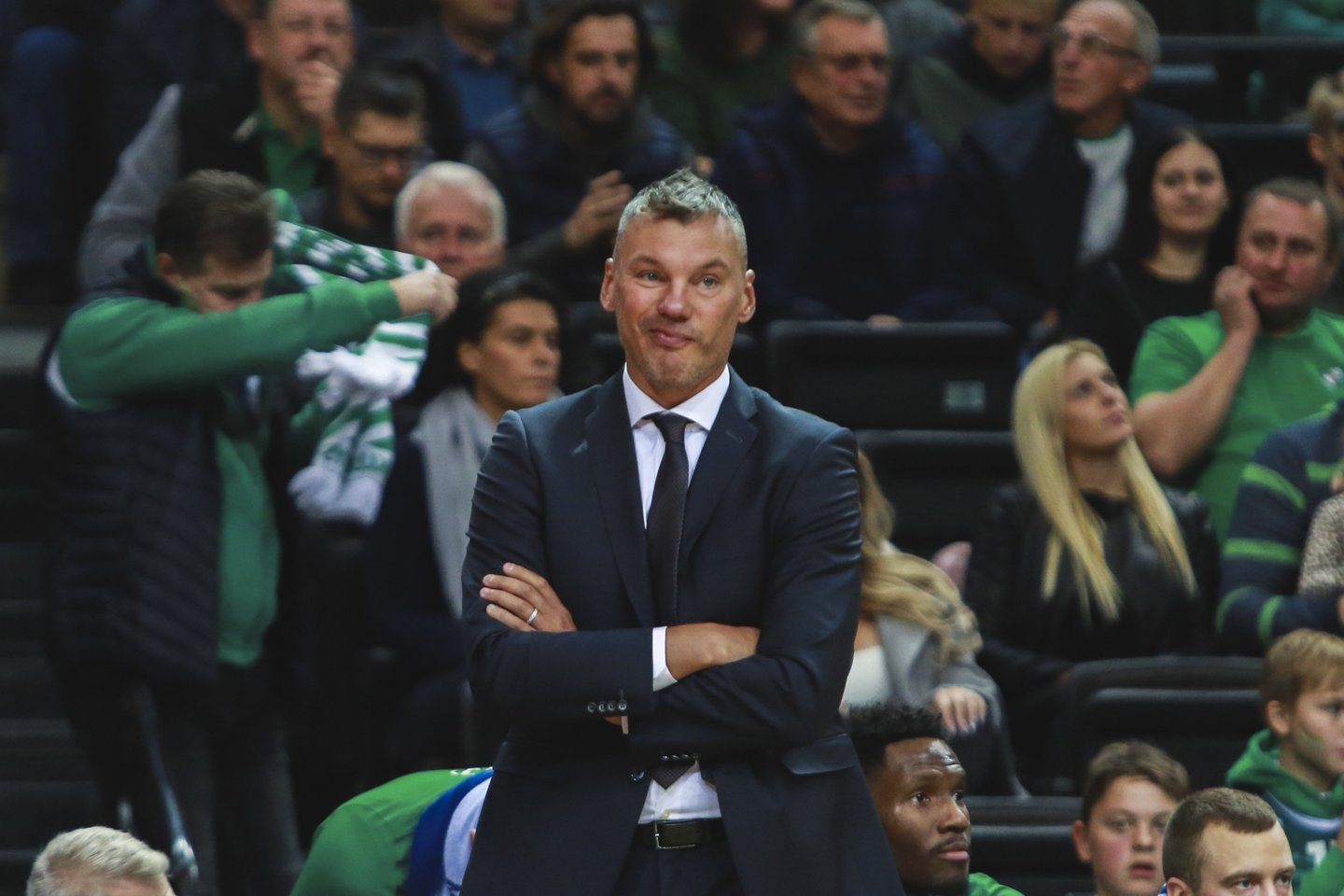 Lietuvos čempionai kovos su jo treniruojamu turnyro debiutantu Sankt Peterburgo „Zenit“. Šarūnas Jasikevičius.<br>G.Bitvinsko nuotr.