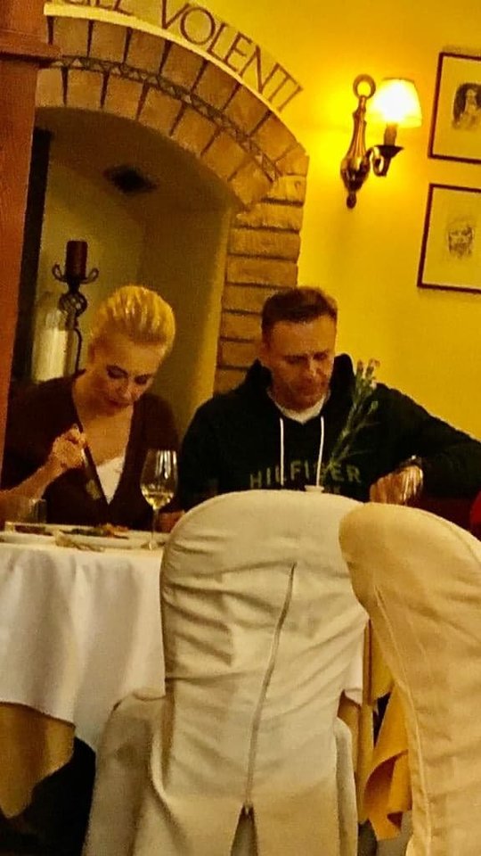  A.Navalnas su žmona Julija pietavo restorane „Da Antonio“.<br> Lrytas.lt nuotr.