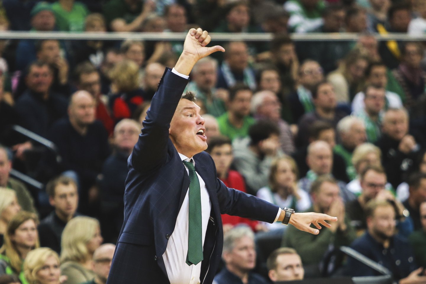 Šarūnas Jasikevičius džiaugėsi netikėta pergale.<br>G.Bitvinsko nuotr.