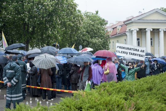  Protesto akcija dėl mergaitės perdavimo L.Stankūnaitei prie Prezidentūros. 2012 metų gegužės 17-oji.<br> V.Ščiavinsko nuotr.