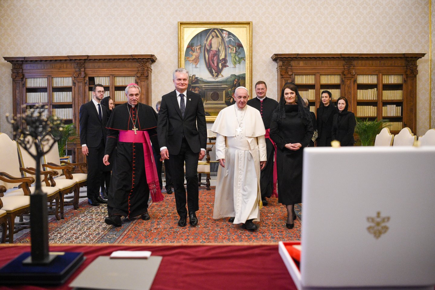 Prezidentas ir pirmoji ponia dalyvauja audiencijoje pas Popiežių Pranciškų.<br>R.Dačkaus nuotr.