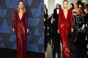 Bella Hadid ir Olivia Wilde pasirinko tokią pačią suknelę gilia iškirpte: kuriai tiko labiau?