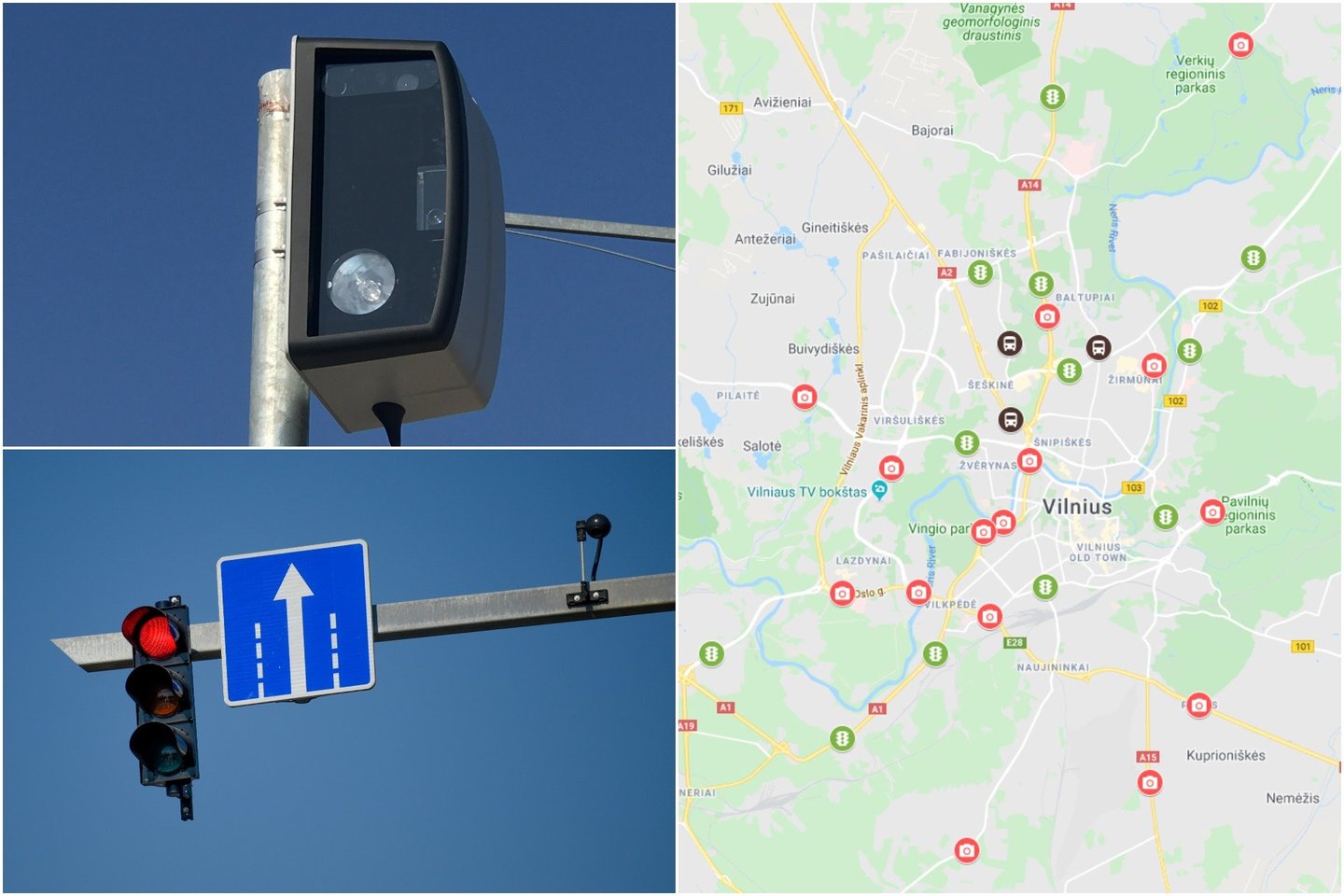  Išmanieji greičio matuokliai sostinės gatvėse bus įrengti jau kitais metais. <br> V. Ščiavinsko, D. Umbraso ir ekrano nuotr.