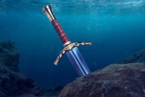 Tiesiog kaip legendoje: po vandeniu rado kalaviją akmenyje