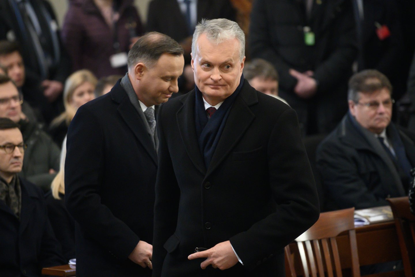 Sukilimo vadų laidotuvėse – Lietuvos prezidentas Gitanas Nausėda ir Lenkijos prezidentas Andrzejus Duda.<br>V.Skaraičio nuotr.