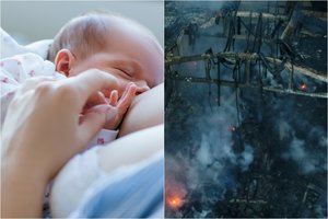 Po gaisro Alytuje – ministerijos žinia maitinančios savo pienu kūdikius mamoms