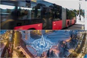 Į Kalėdų eglės įžiebimo šventę Vilniuje – viešuoju transportu