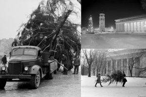 Katedros aikštėje dygsta Kalėdų eglė, o kaip ji atrodė gūdžiais sovietiniais laikais