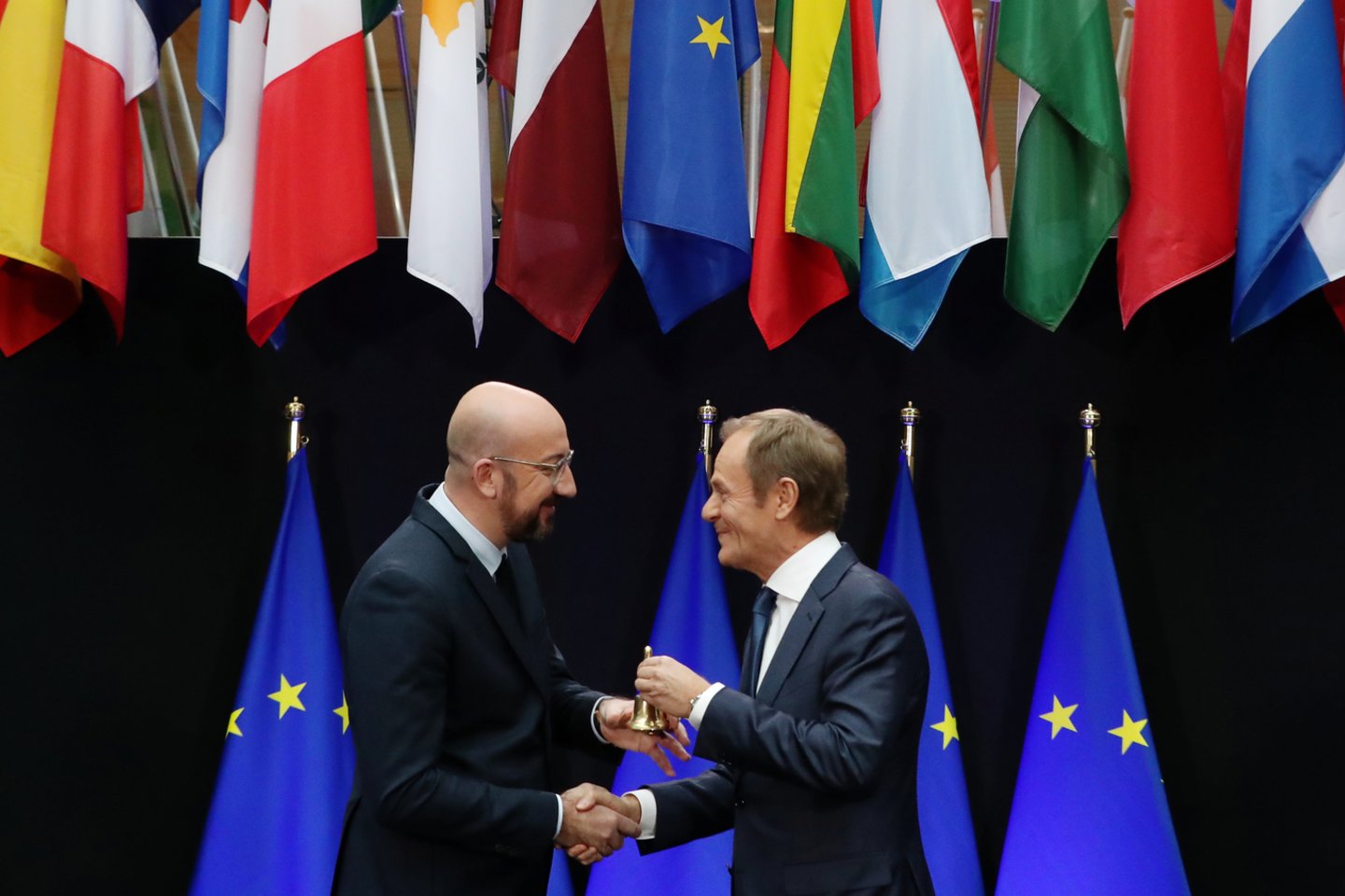  Briuselyje penktadienį vyksta Europos Sąjungos Tarybos pirmininko įgaliojimų perdavimo ceremonija.<br> Reuters/Scanpix nuotr.