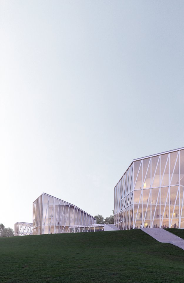 Nacionalinė koncertų salė bus statoma ant Tauro kalno, jos idėjos konkursą laimėjo ispanų architektų „Arquivio architects“ pasiūlytas projektas.<br>vizualizacija