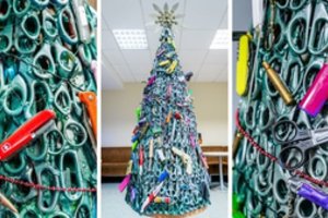 Pasaulį nustebino neįprastai padabinta Vilniaus oro uosto Kalėdų eglutė 
