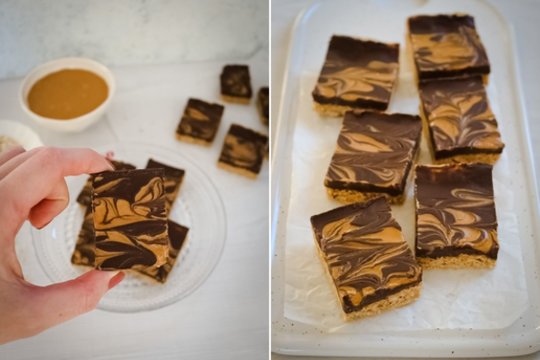 Riešutų sviesto ir šokolado batonėliai: desertas, kurio nereikia kepti