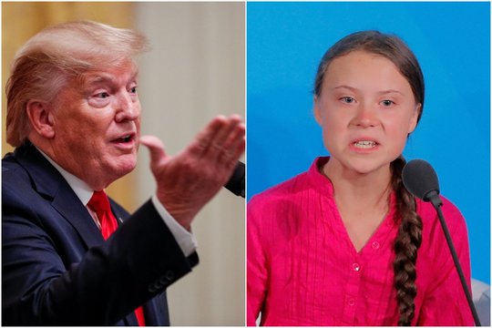  D. Trumpas patarė Gretai Thunberg „atsipalaiduoti“ ir pažiūrėti filmų