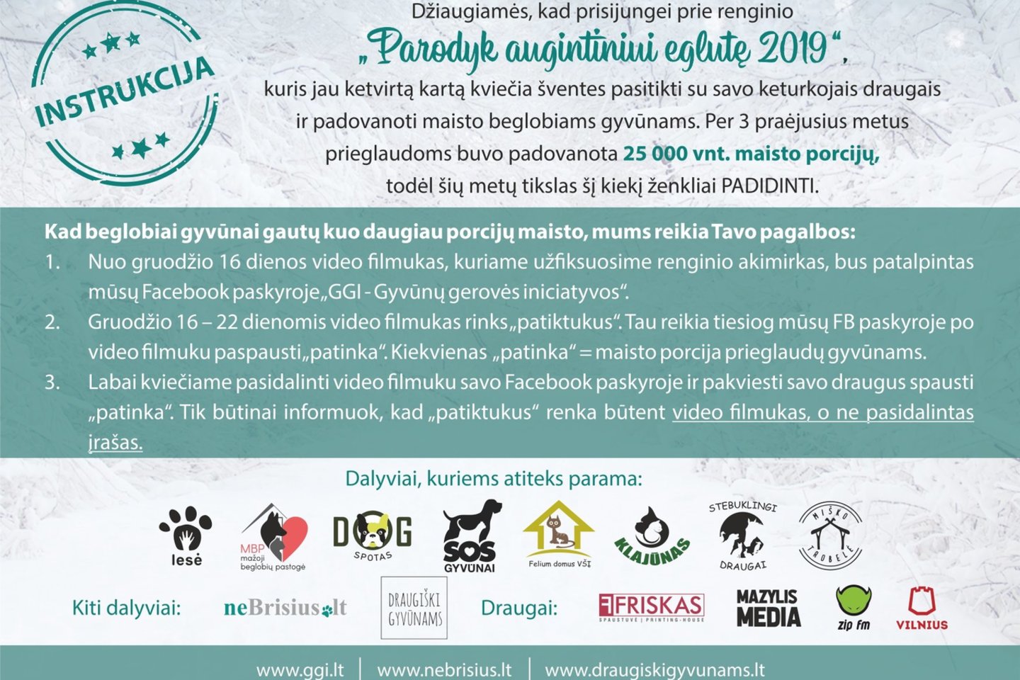 Nuo 2016 m. organizuojamos iniciatyvos dėka Lietuvos gyvūnų prieglaudoms išdalinta net 25 000 porcijų maisto.<br> Organizatorių nuotr.