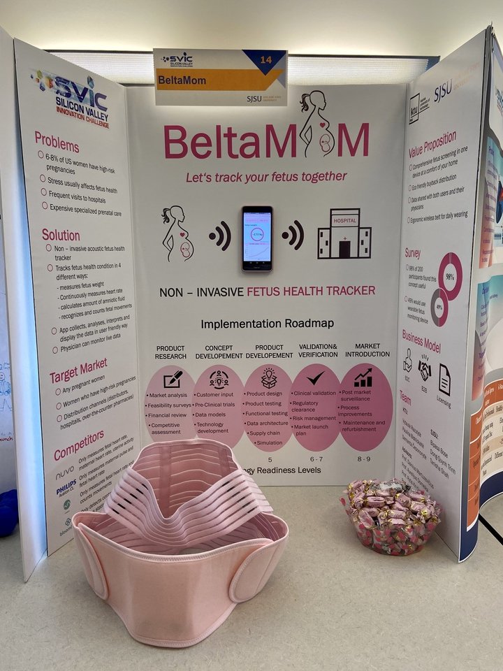 KTU studentų komanda „BeltaMom” sukūrė diržą nėščiosioms, kuris seka vaisiaus būklę nuo 2 nėštumo trimestro.