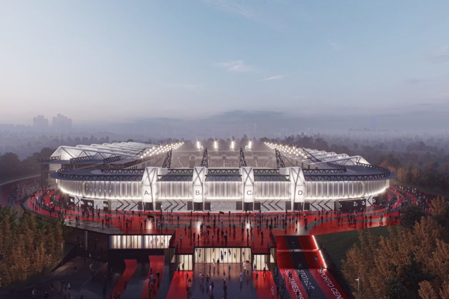 Projekto koncesininko „Axis Industries“ partneriai „Cloud architektai“ parengė naujas stadiono vizualizacijas.<br>vizual.
