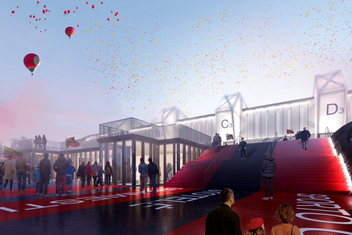 Projekto koncesininko „Axis Industries“ partneriai „Cloud architektai“ parengė naujas stadiono vizualizacijas.<br>vizual.