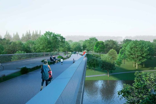 „TEC Infrastructure“ (statinio projekto vadovas Vilius Karieta) ir projekto architektai („KILD architektai“) projektuoja būsimąjį pėsčiųjų tiltą per Neries upę nuo Vingio parko iki Lietuvos parodų ir kongresų centro „Litexpo“.<br>vizual.