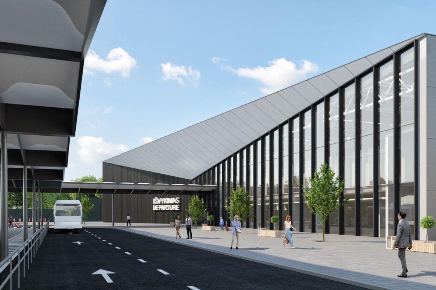 Vilniaus oro uostas paskelbė viešąjį pirkimą ir pradeda ieškoti rangovo, kuriam bus patikėta statyti naująjį dviaukštį keleivių išvykimo terminalo modulį šiaurinėje oro uosto dalyje.<br>vizual.