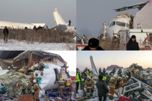 Kazachstane vos pakilęs iš oro uosto nukrito keleivinis lėktuvas su 100 žmonių