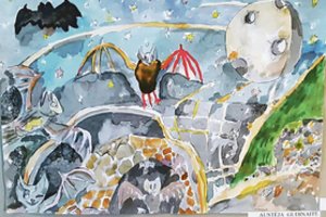 Kauno fortų šikšnosparniai tapo vaikų piešinių herojais