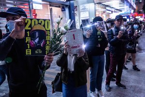 Honkongo protestuotojai 2020-uosius pradeda naujomis demonstracijomis