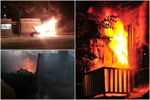 Po vidurnakčio Lietuvoje - gaisrų lavina: liepsnojo konteineriai, degė mašinos, balkonai