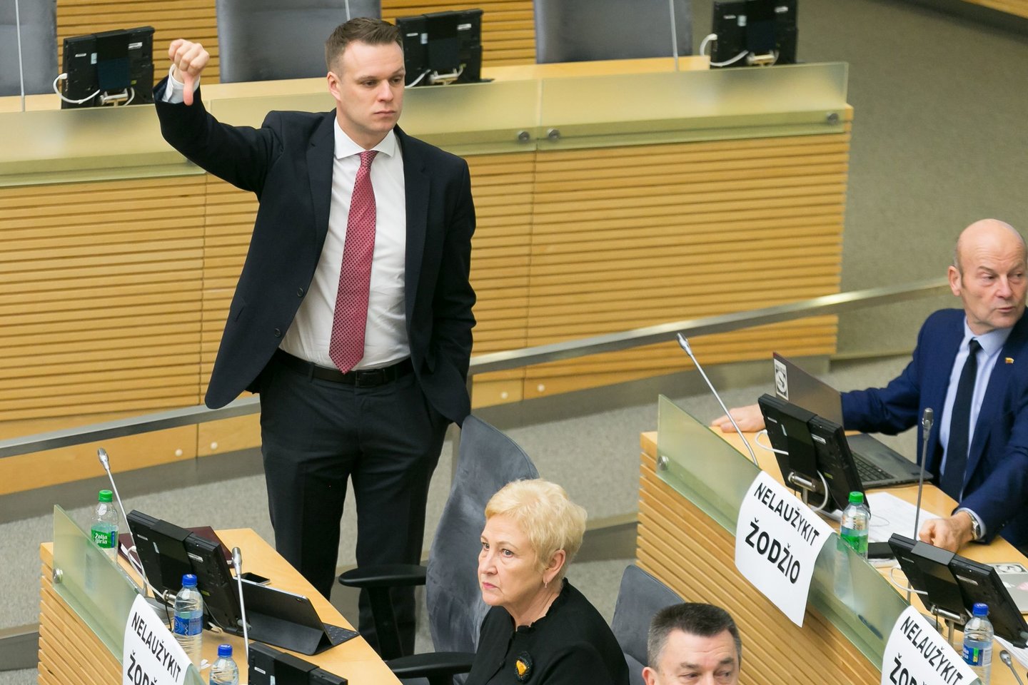 Konservatorių vedlys G.Landsbergis įsivėlė į žodžių karą su valdančiųjų lyderiais.<br> T.Bauro nuotr.