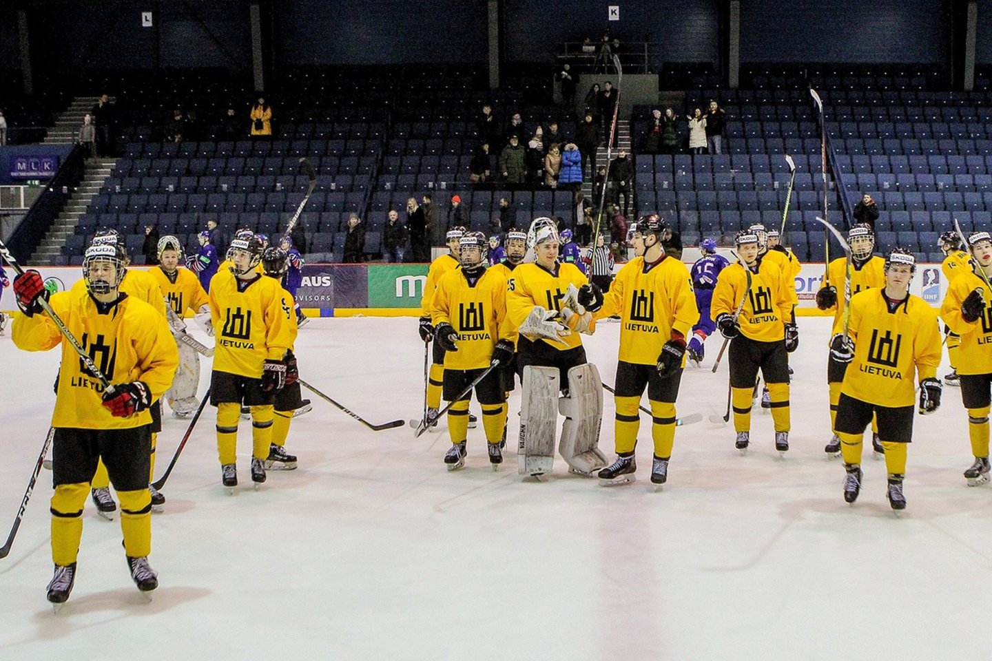 Lietuvos jaunimo ledo ritulio rinktinė pradeda kovas pasaulio čempionate Vilniuje.<br> hockey.lt nuotr.