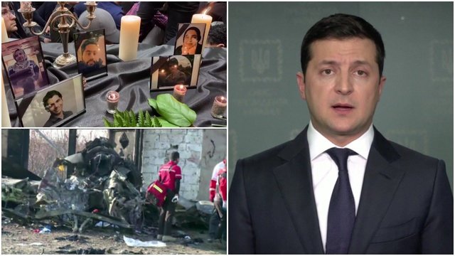 Ukrainos prezidentas prašo kantrybės dėl sudužusio lėktuvo: „Turime išsiaiškinti tiesą“