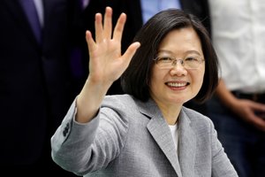 Taivano prezidentė Tsai Ing-wen paskelbė laimėjusi šeštadienį įvykusius rinkimus
