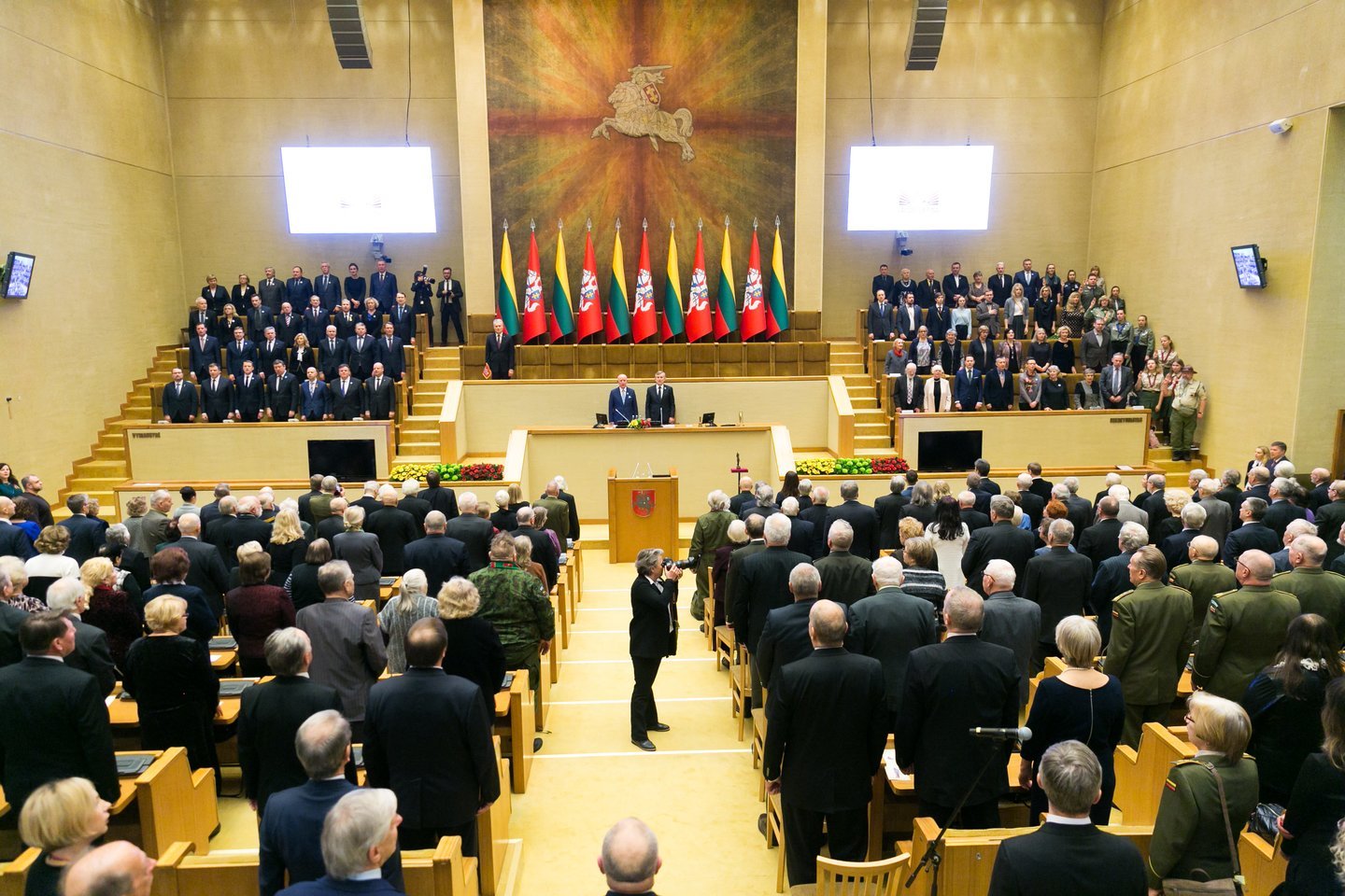 Iškilmingas Seimo posėdis Laisvės gynėjų dienai paminėti.<br>T.Bauro nuotr.